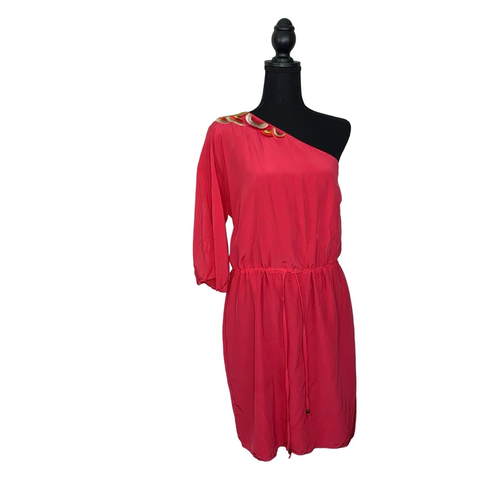 Trina Turk Pink One Shoulder Cocktail Dress - Picture 2 of 10
